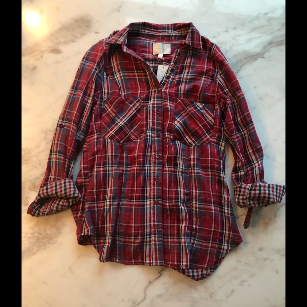 NWT xs Skies Are Blue for Stitch Fix plaid shirt